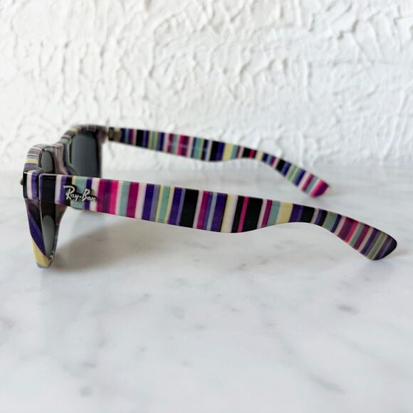 Ray-Ban RB2140 Original Wayfarer Striped Multicolor Sunglasses Scratched Lens main image 9